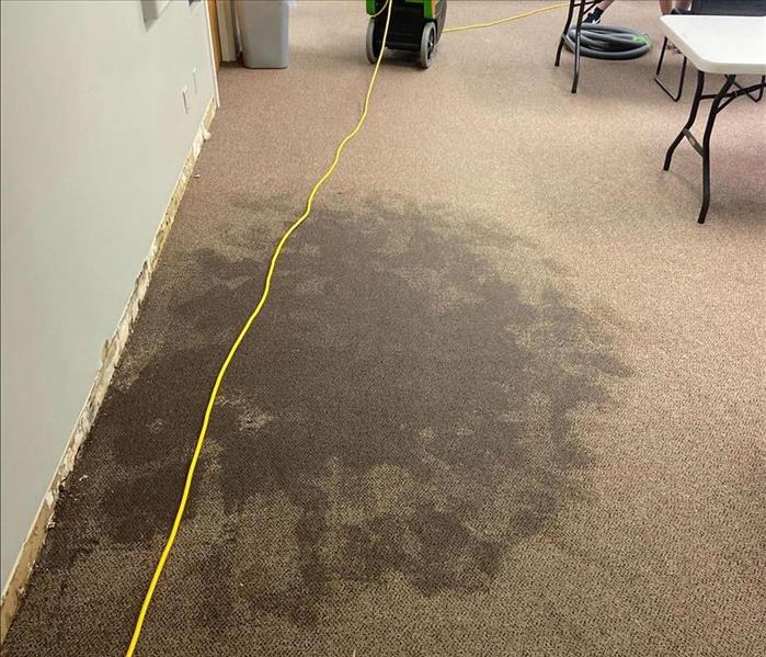 saturated carpet in a classroom